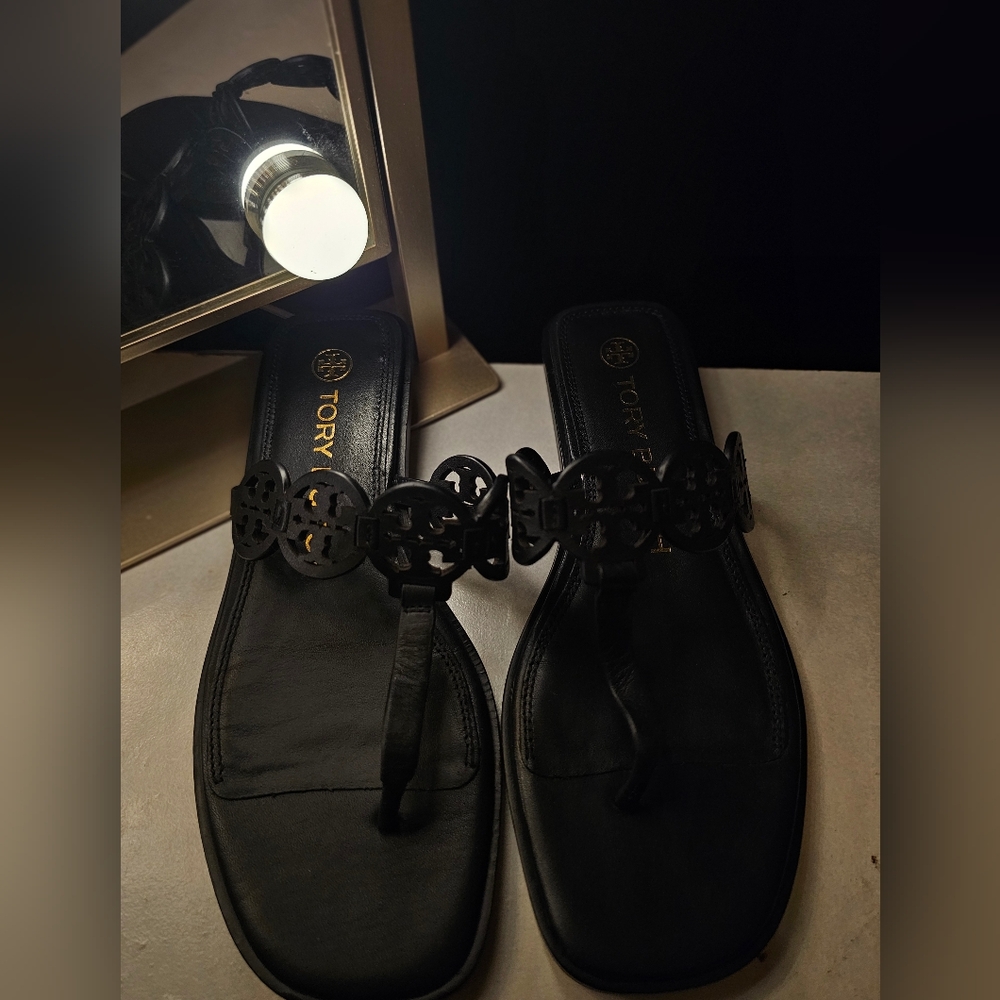 Tory Burch Black Leather Sandals